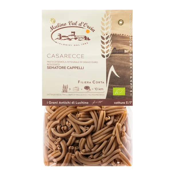 Casarecce Integrali di Grano Senatore Cappelli Bio Mulino Val d'Orcia