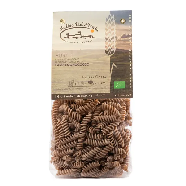 Fusilli Integrali di Farro Monococco Bio Mulino Val d'Orcia