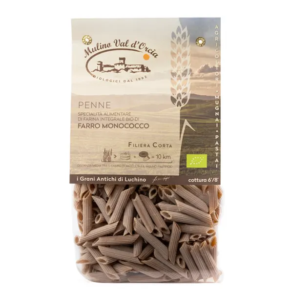Penne Integrali di Farro Monococco Bio Mulino Val d'Orcia