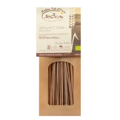 Spaghettoni Integrali di Grano Duro Senatore Cappelli Bio 400 g - Mulino Val d'Orcia.